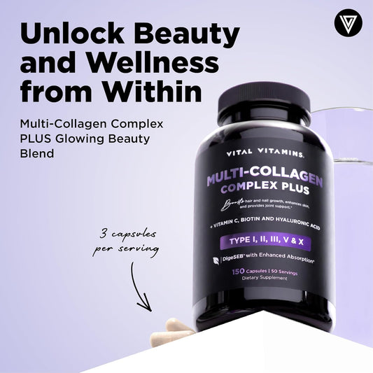 Vital Vitamins Multi Collagen Complex Plus + Glutathione Capsules
