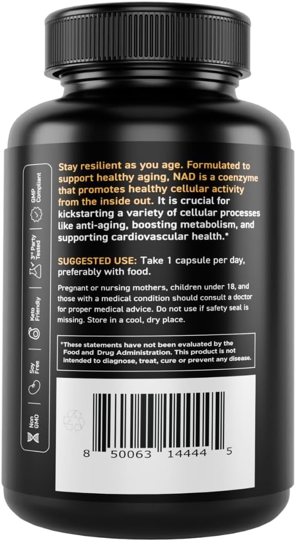 Vital Vitamins NAD Supplement - NAD+ (Nicotinamide Adenine Dinucleotide) for Men & Women - Made with Liposomal Delivery - Cellular Anti-Aging Support, Energy, Focus - 30-Day Supply