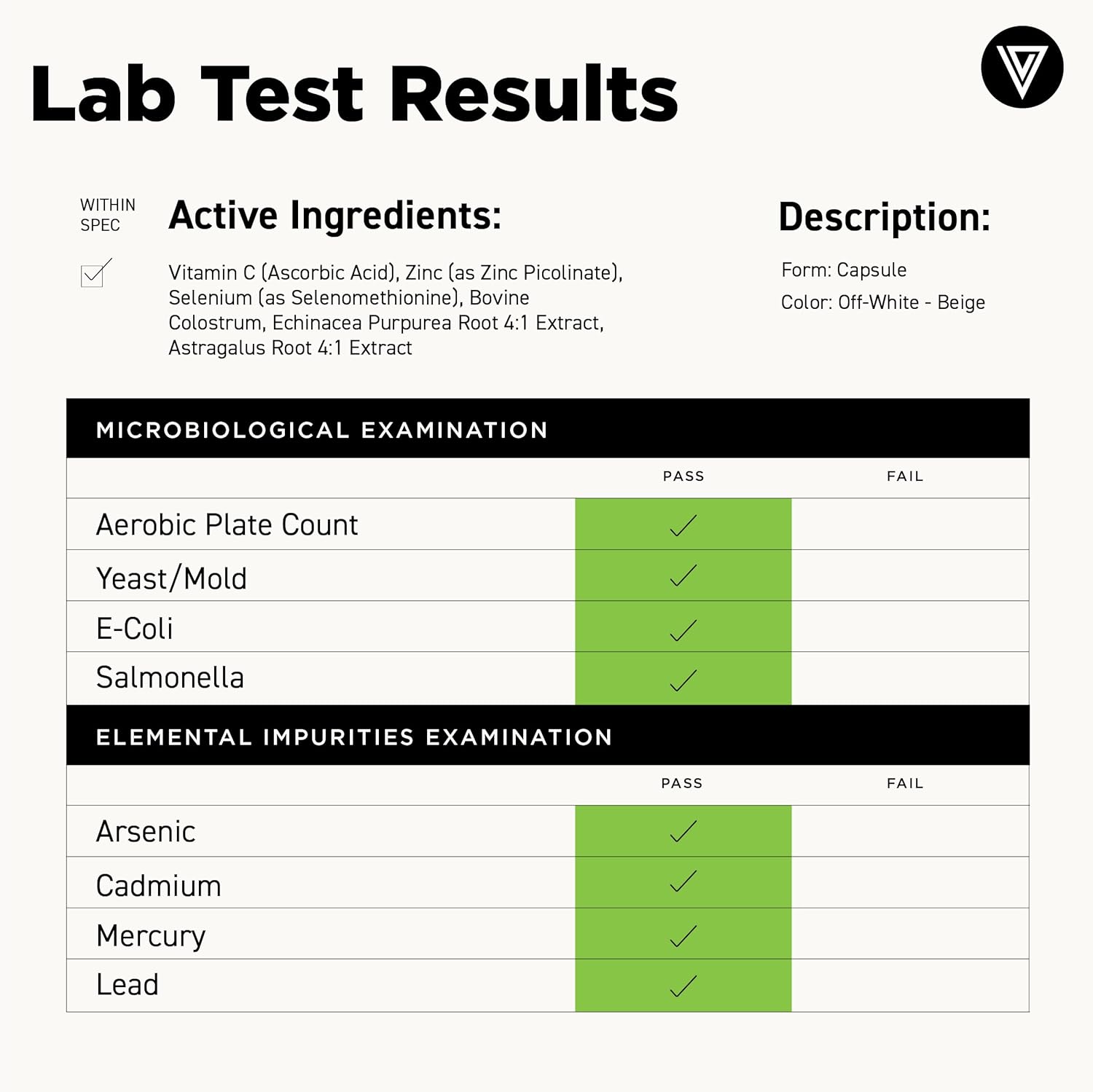Vital Vitamins Colostrum Supplement - Vitamin C, Zinc, & Selenium - from First Milking - Standardized to Contain 10% IgG Immunoglobulins - Grass-Fed American Cows - 60 Capsules