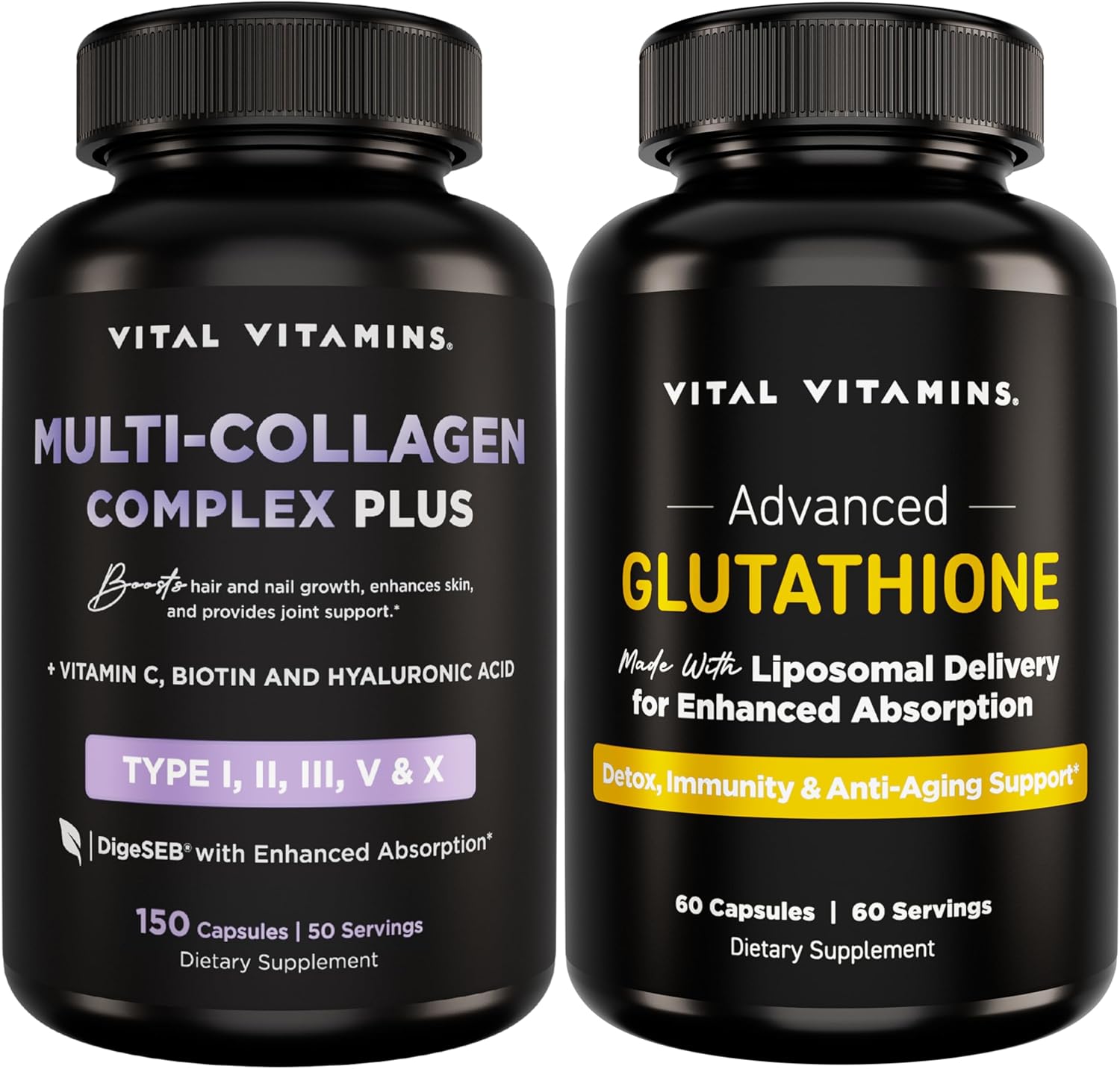 Vital Vitamins Multi Collagen Complex Plus + Glutathione Capsules