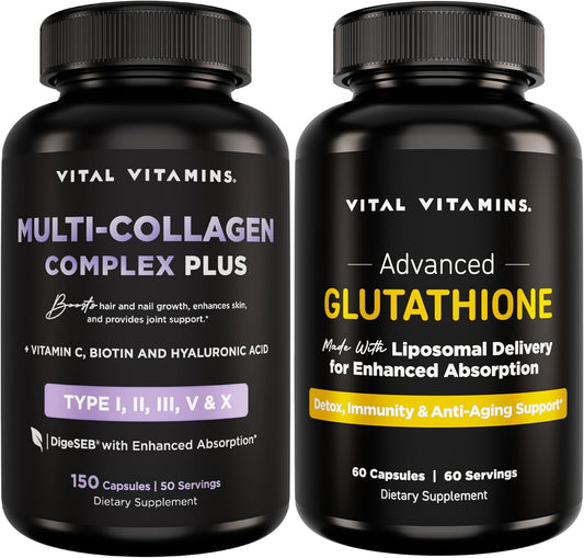 Vital Vitamins Multi Collagen Complex Plus + Glutathione Capsules