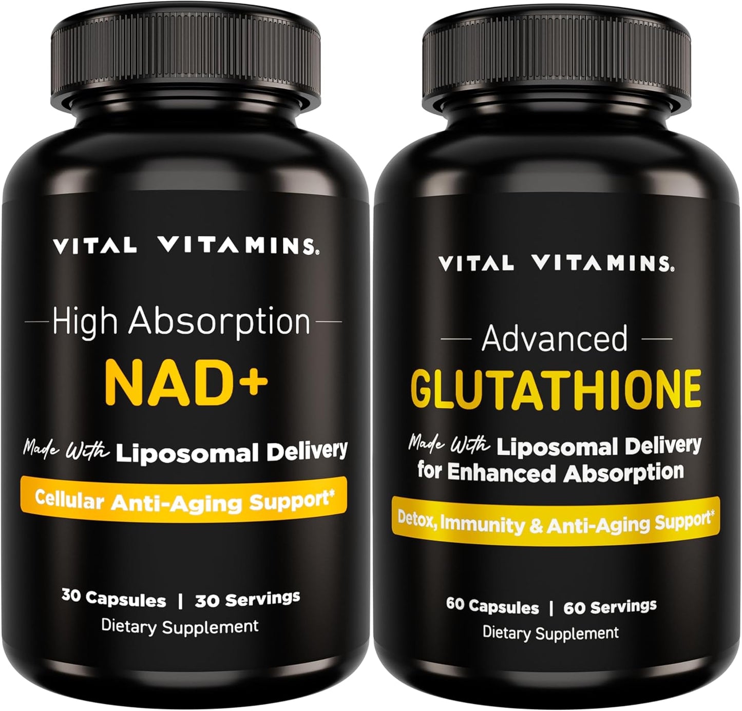 Vital Vitamins NAD+ Capsules + Glutathione Capsules