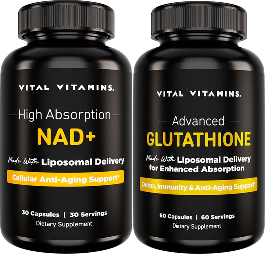 Vital Vitamins NAD+ Capsules + Glutathione Capsules