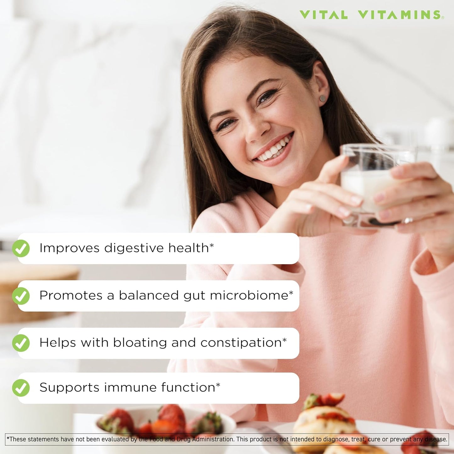 Vital Vitamins Probiotic Complex for Men & Women - 70 Billion CFU - Made with Prebiotic Blend - Digestive, Gut Health, & Immune Support - Powerful Blend of 10 Strains - 30 Capsules
