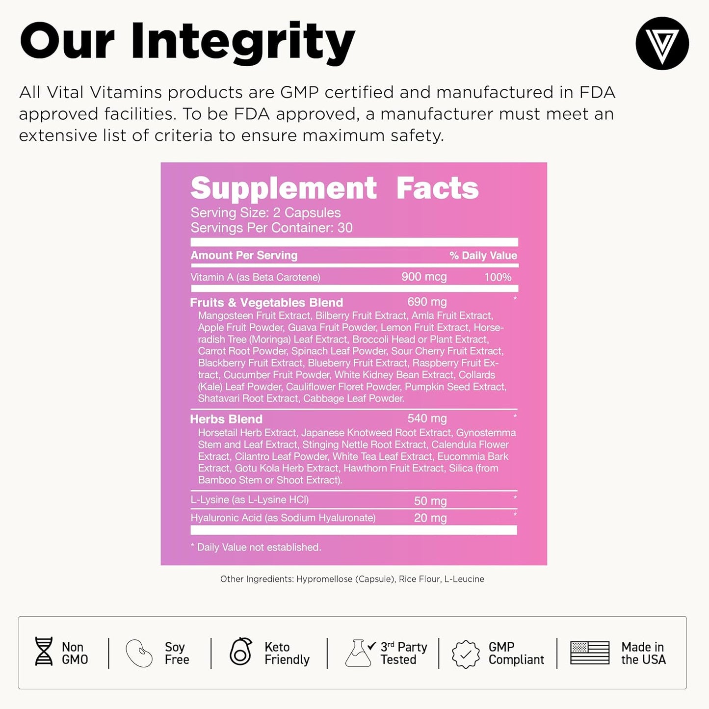 Vital Vitamins Vegan Collagen Booster + Glutathione Capsules