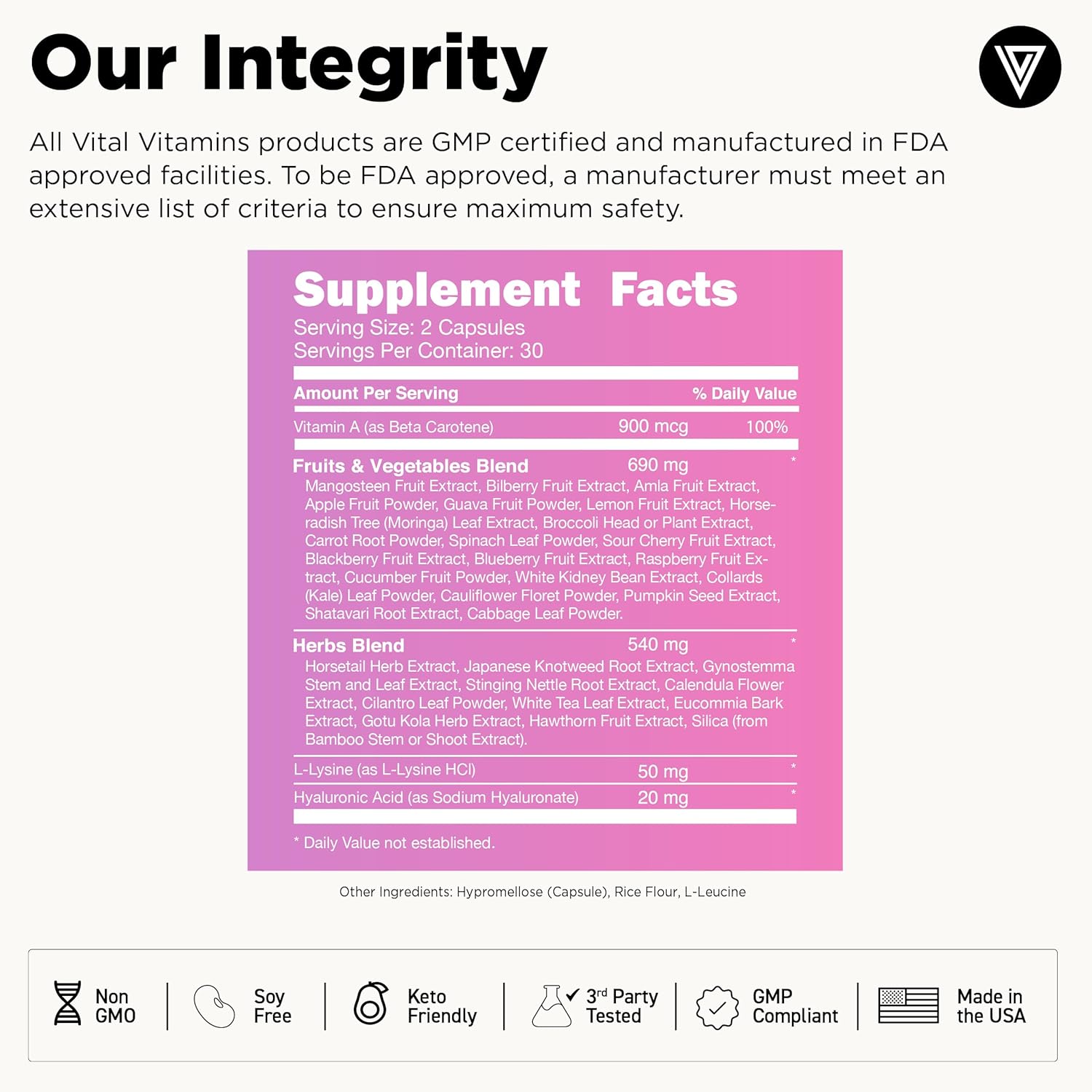 Vital Vitamins Vegan Collagen Booster + Glutathione Capsules