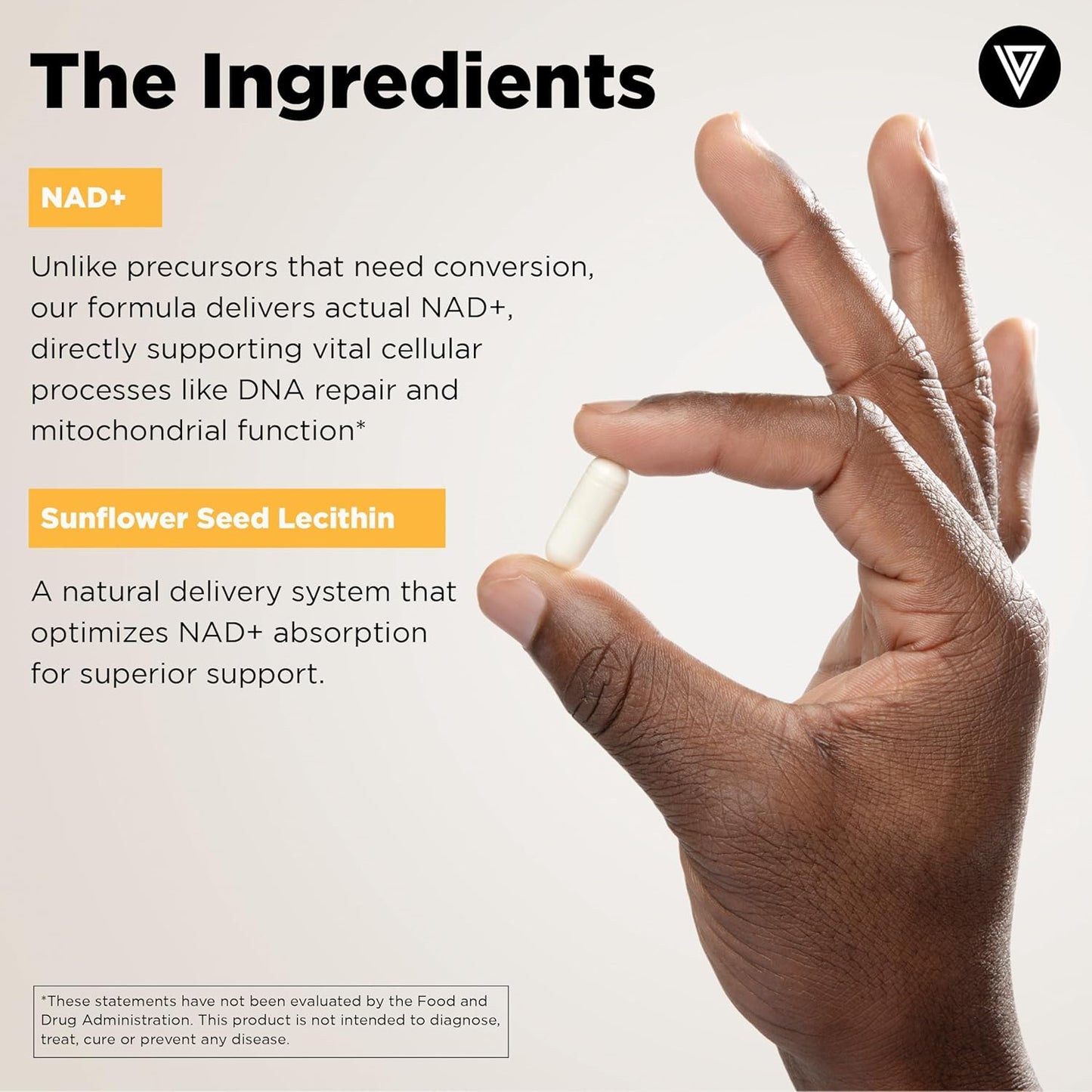 Vital Vitamins NAD Supplement - NAD+ (Nicotinamide Adenine Dinucleotide) for Men & Women - Made with Liposomal Delivery - Cellular Anti-Aging Support, Energy, Focus - 30-Day Supply