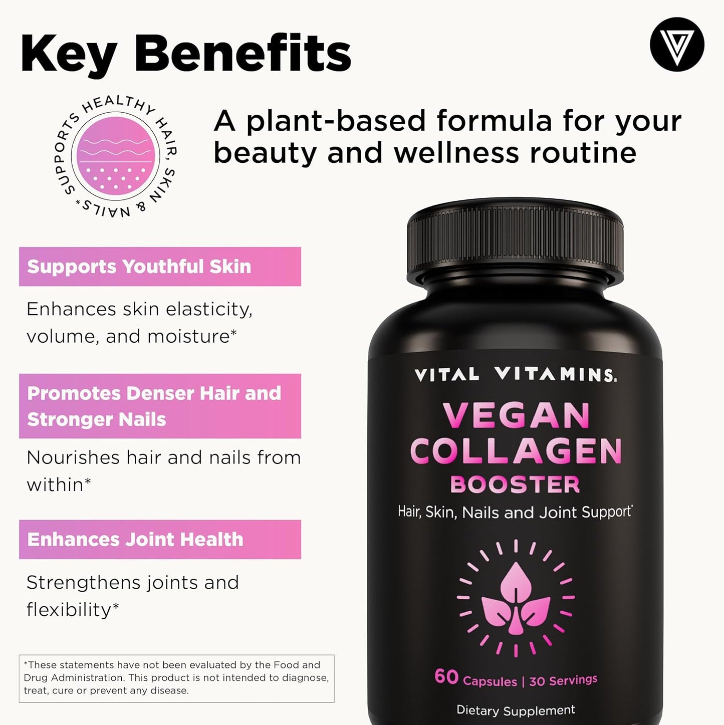 Vital Vitamins Vegan Collagen Booster + Glutathione Capsules