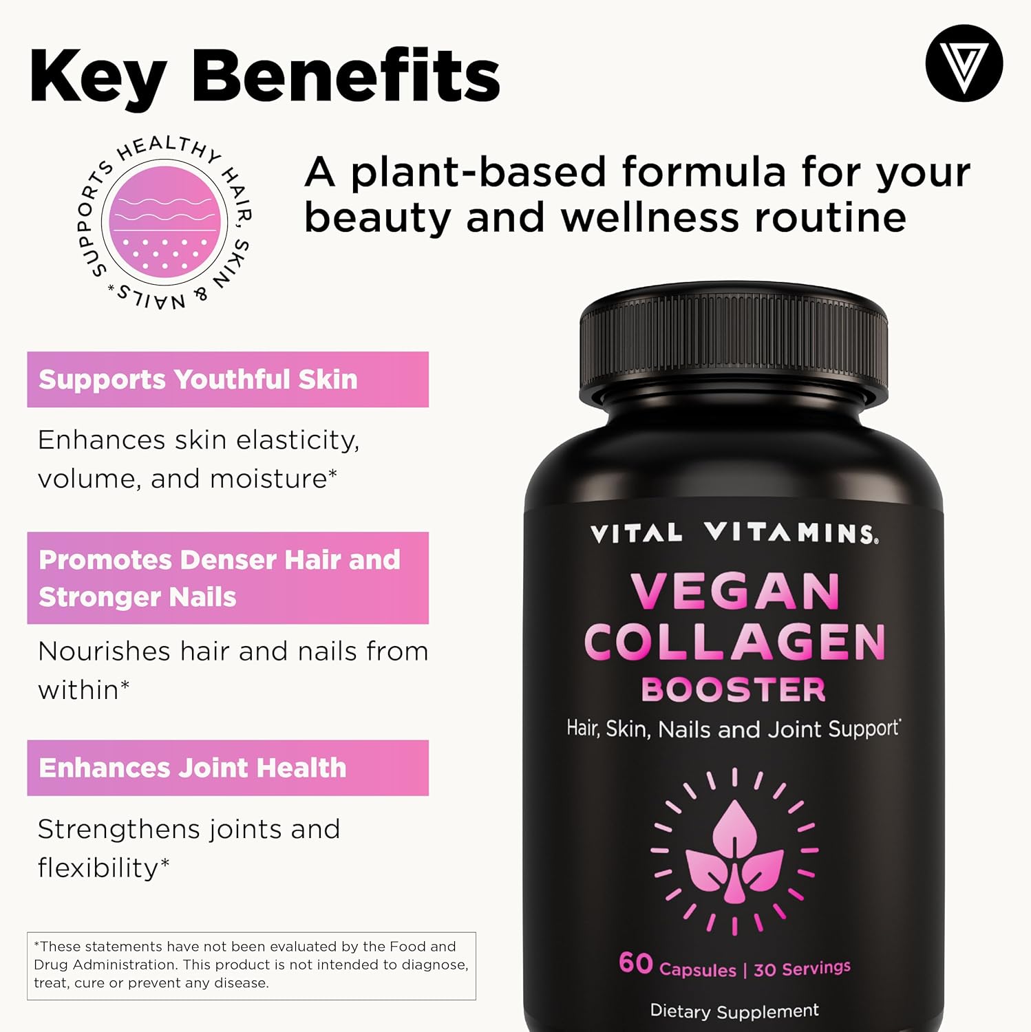 Vital Vitamins Vegan Collagen Booster + Glutathione Capsules